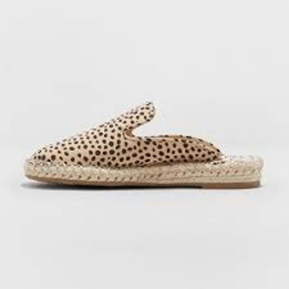 DV Leopard Spot Slip On Espadrilles Size 8 Tan/Blk - Picture 2 of 8